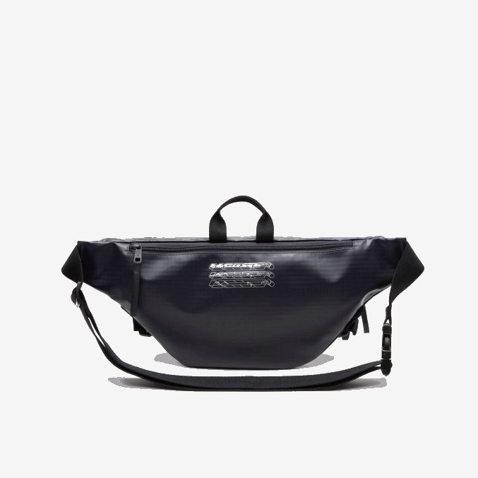 azul noche negra m20 VVL0A1951 hombres Lacoste riñonera con logo estampado