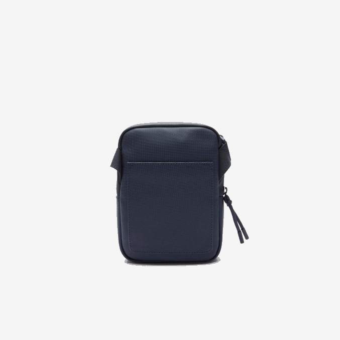eclipsar b88 VVL0A2016 hombres Lacoste bolsa crossbody plana pequeña de lona revestida lcst