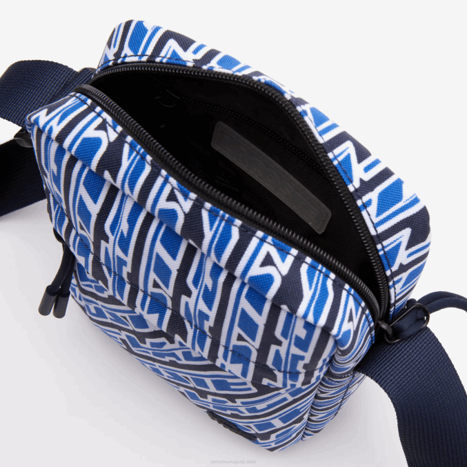 mono royaume blanco l63 VVL0A1974 hombres Lacoste bolsa messenger vertical con logo estampado