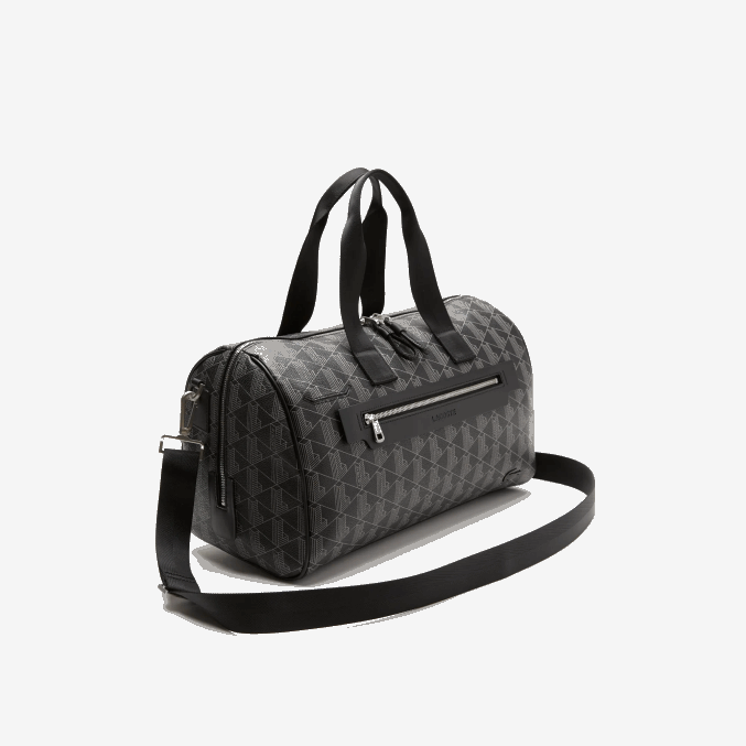 monograma noir gris h45 VVL0A1940 hombres Lacoste bolsa de fin de semana con estampado de monograma