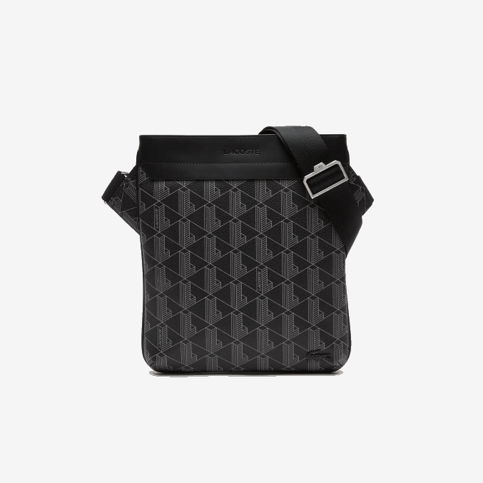 monograma noir gris h45 VVL0A1941 hombres Lacoste bolsa de hombro con estampado de monograma