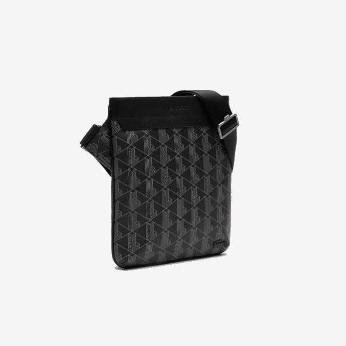 monograma noir gris h45 VVL0A1941 hombres Lacoste bolsa de hombro con estampado de monograma