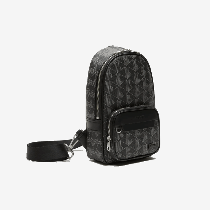 monograma noir gris h45 VVL0A1975 hombres Lacoste bolsa crossbody con estampado de monograma
