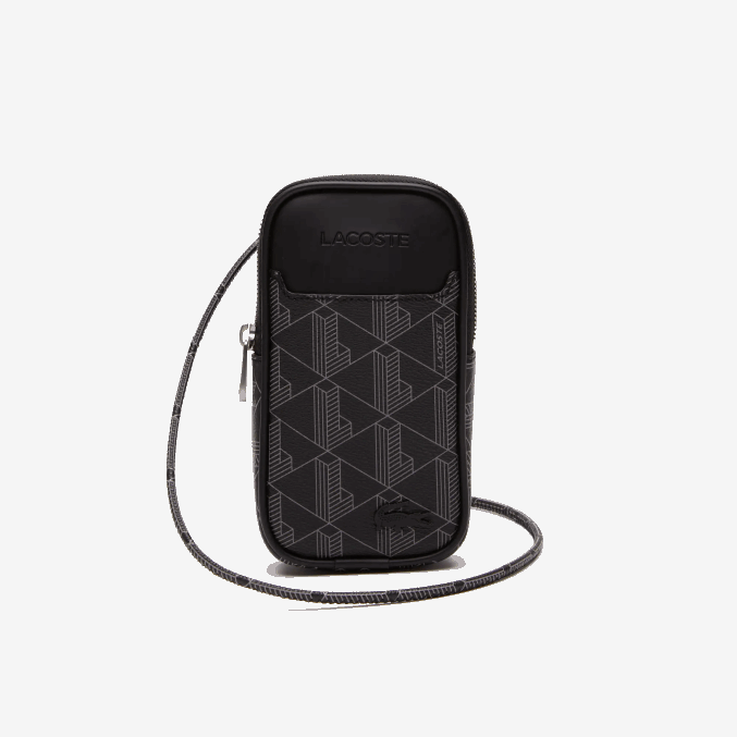 monograma noir gris h45 VVL0A1985 hombres Lacoste soporte para smartphone con estampado de monograma blend
