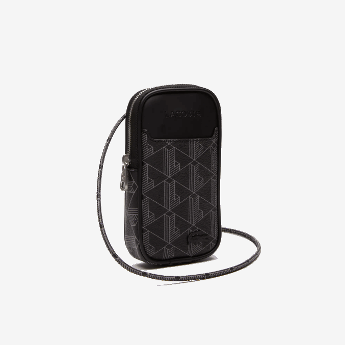 monograma noir gris h45 VVL0A1985 hombres Lacoste soporte para smartphone con estampado de monograma blend