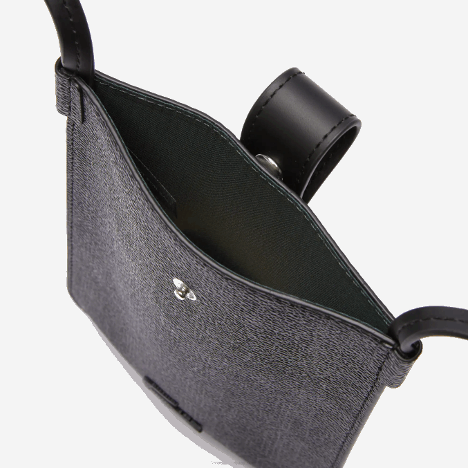 monograma noir gris h45 VVL0A2037 hombres Lacoste estuche para smartphone de lona con monograma blend