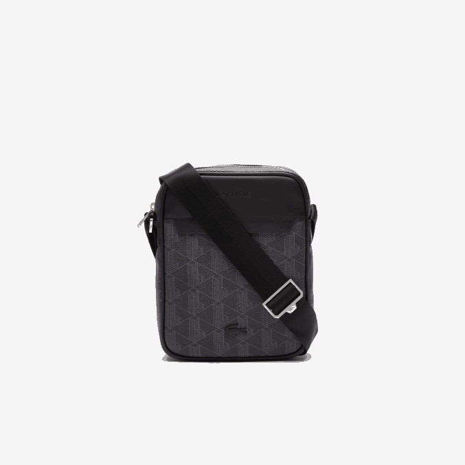 monograma noir gris h45 VVL0A2038 hombres Lacoste bolso vertical de lona con monograma blend