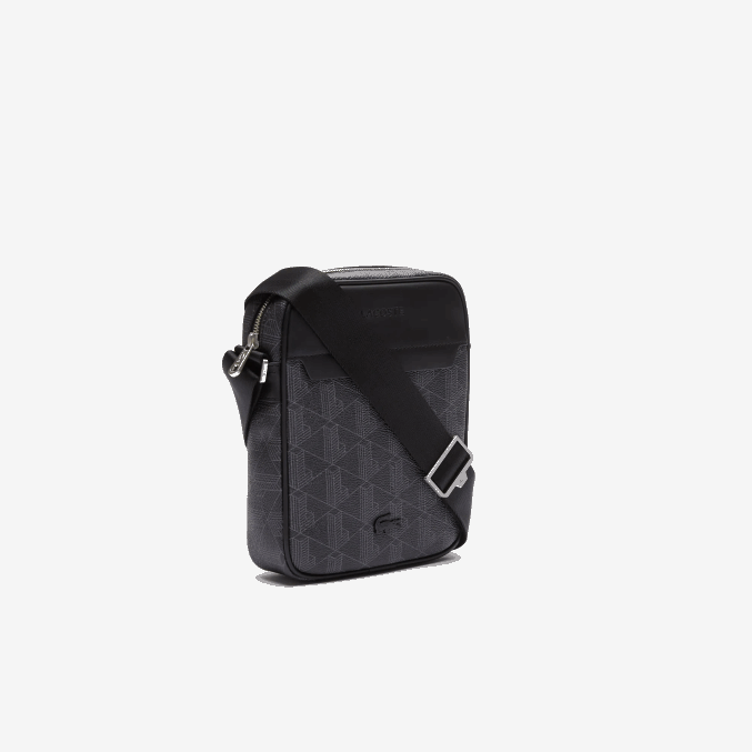 monograma noir gris h45 VVL0A2038 hombres Lacoste bolso vertical de lona con monograma blend