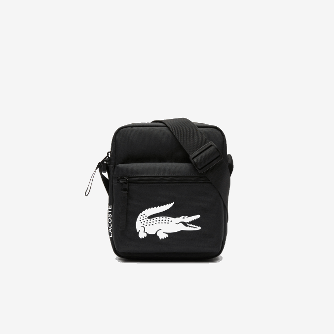 negro 000 VVL0A1998 hombres Lacoste bolsa de hombro de fibra reciclada