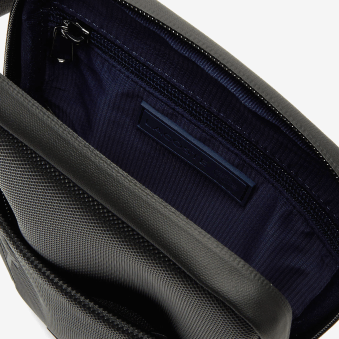 negro 000 VVL0A2008 hombres Lacoste bolso plano pequeño con cremallera de la marca l.12.12