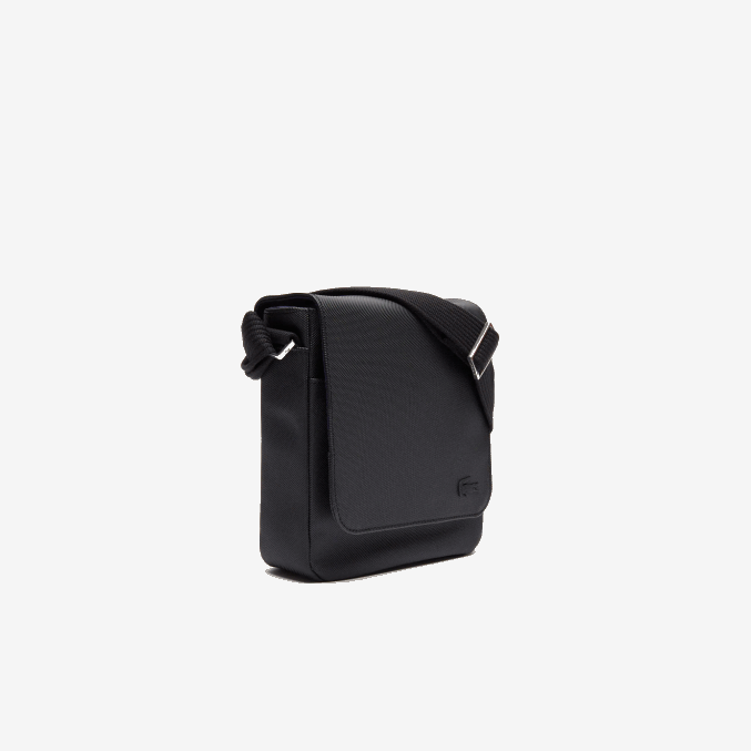 negro 000 VVL0A2010 hombres Lacoste bolso clásico con solapa de petit piqué