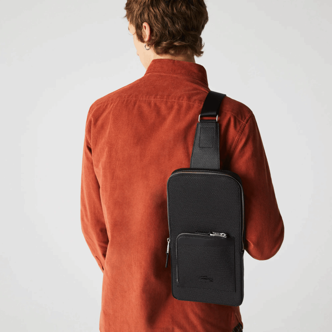 negro 000 VVL0A2014 hombres Lacoste bolso de piel chantaco snug