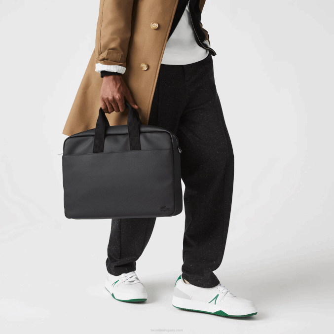 negro 000 VVL0A2027 hombres Lacoste bolso portaordenador clásico petit piqué