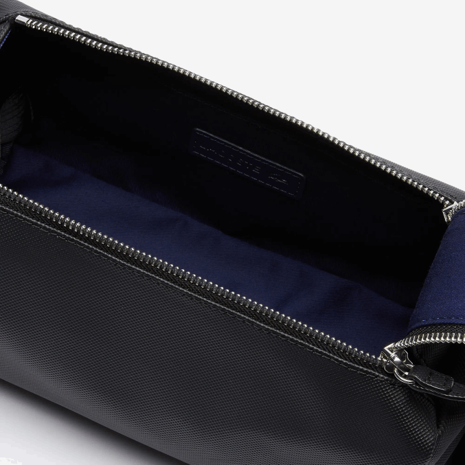 negro 000 VVL0A2053 hombres Lacoste neceser clásico petit piqué doble cremallera