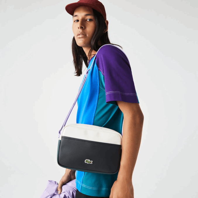 noir laponie plumaje cyna l19 VVL0A2110 hombres Lacoste bolsa crossover con diseño colour block