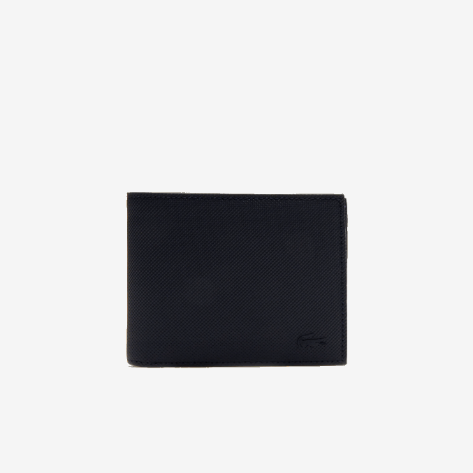 21 VVL0A2021 hombres Lacoste cartera clásica para seis tarjetas de petit piqué