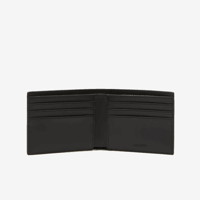 mono noir gris estragon l83 VVL0A1997 hombres Lacoste cartera plegable con monograma estampado