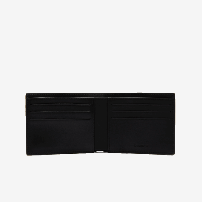 negro 000 VVL0A1953 hombres Lacoste cartera fitzgerald de piel para seis tarjetas