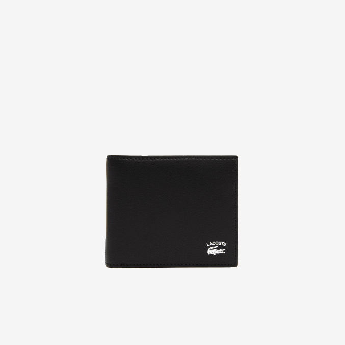 negro 000 VVL0A1991 hombres Lacoste cartera con estampado en contraste