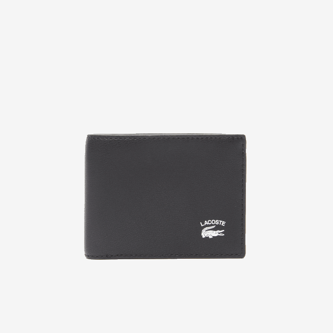 negro 000 VVL0A1994 hombres Lacoste cartera plegable con ranura interior para tarjetas