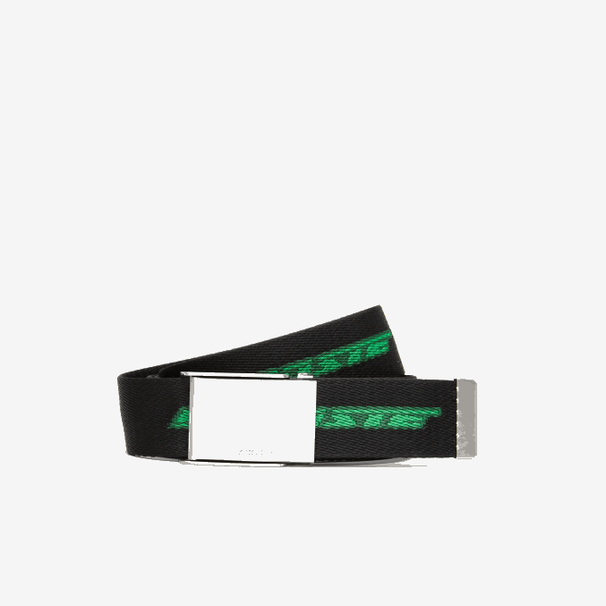 estragón negro vert 132 m03 VVL0A1958 hombres Lacoste cinturón con logo estampado