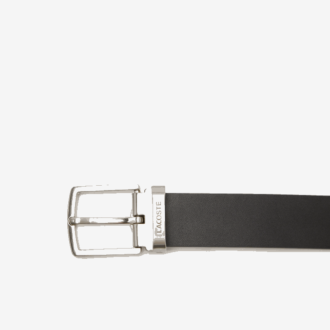 marron negro 371 VVL0A2112 hombres Lacoste set de regalo de cinturón con pasador y hebilla plana