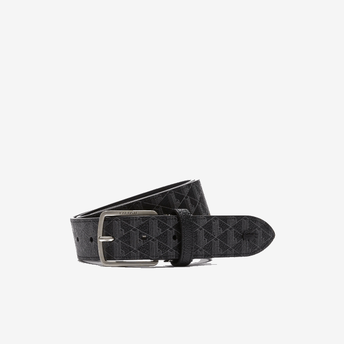 monograma noir gris h45 VVL0A2099 hombres Lacoste cinturón tejido con monograma y hebilla en la lengüeta