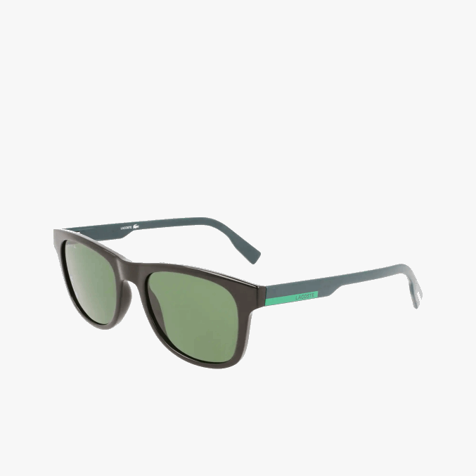 negro mate 001 VVL0A2308 hombres Lacoste lentes de sol rectangulares con diseño colour block