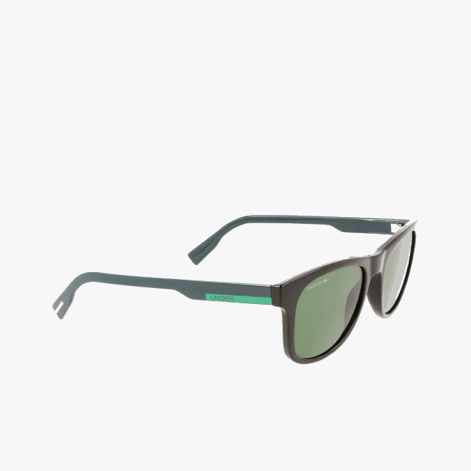 negro mate 001 VVL0A2308 hombres Lacoste lentes de sol rectangulares con diseño colour block