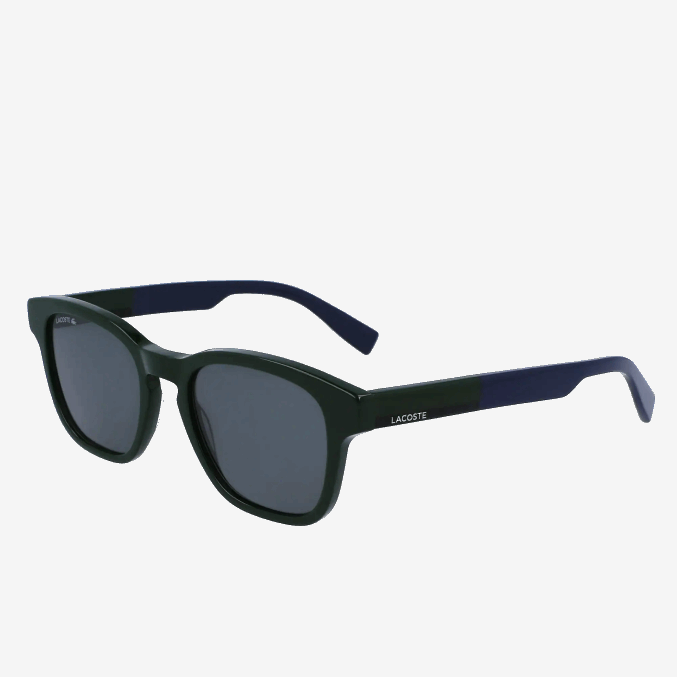 verde 300 VVL0A2347 hombres Lacoste gafas de sol rectangulares de acetato con tacto textil