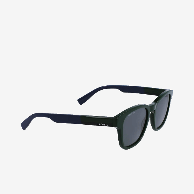 verde 300 VVL0A2347 hombres Lacoste gafas de sol rectangulares de acetato con tacto textil