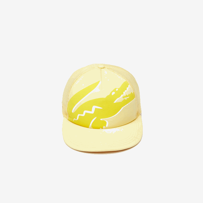 amarillo 6xp VVL0A2304 hombres Lacoste gorra de malla y neopreno con estampado de cocodrilo