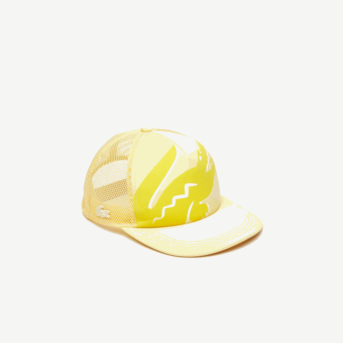 amarillo 6xp VVL0A2304 hombres Lacoste gorra de malla y neopreno con estampado de cocodrilo