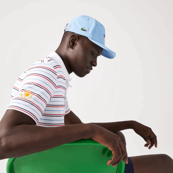 azul 5r4 VVL0A2332 hombres Lacoste gorra ajustable de la bandera americana del deporte de la copa de los presidentes