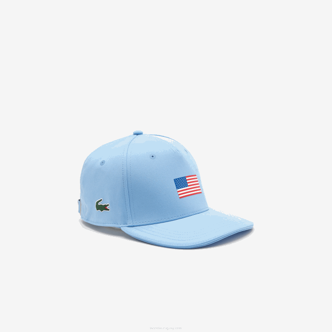 azul 5r4 VVL0A2332 hombres Lacoste gorra ajustable de la bandera americana del deporte de la copa de los presidentes