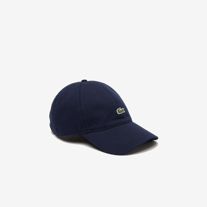 azul marino 166 VVL0A2245 hombres Lacoste gorra de sarga de algodón orgánico