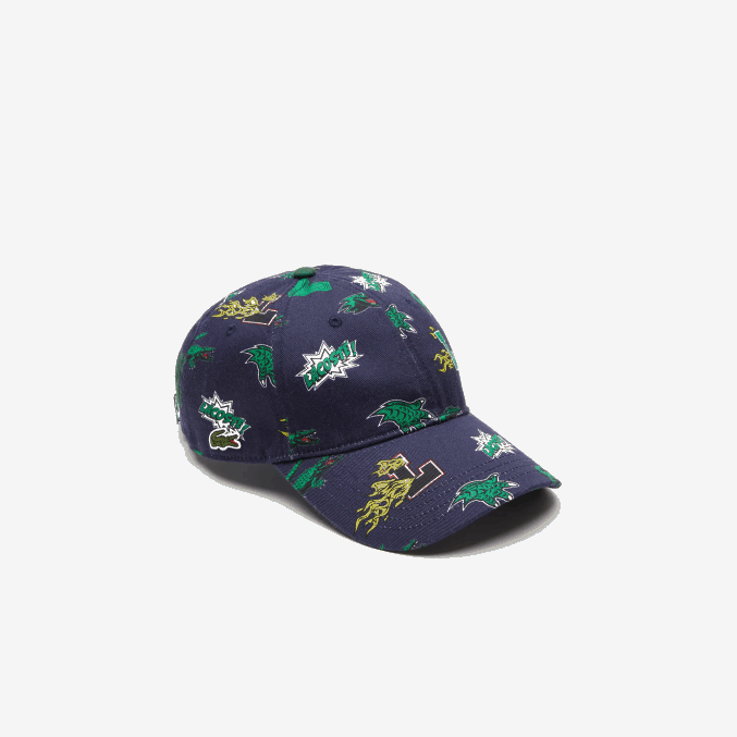 azul marino 166 VVL0A2249 hombres Lacoste gorra con estampado de cocodrilo