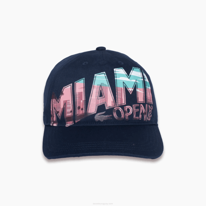 azul marino 166 VVL0A2338 hombres Lacoste miami abierto miami sombrero gráfico