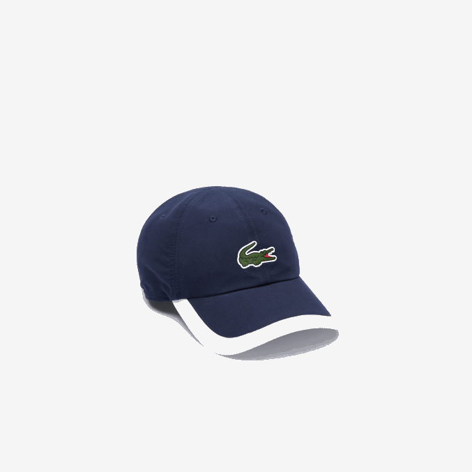 azul marino blanco 525 VVL0A1932 hombres Lacoste gorra deportiva ligera con borde en contraste