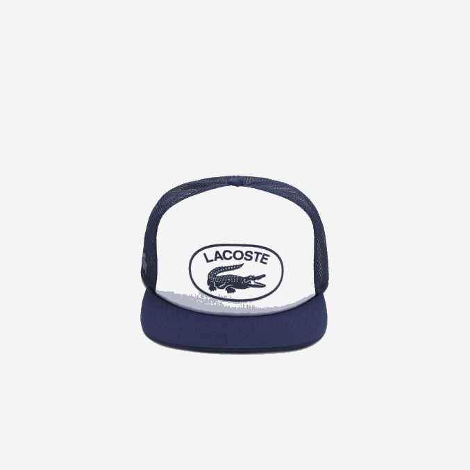 azul marino blanco 525 VVL0A2164 hombres Lacoste gorro de malla y neopreno