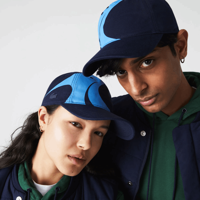 azul marino f65 VVL0A2326 hombres Lacoste gorra sport x theo curin de algodón orgánico