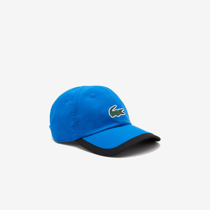 azul negro 6j4 VVL0A1933 hombres Lacoste gorra deportiva ligera con borde en contraste