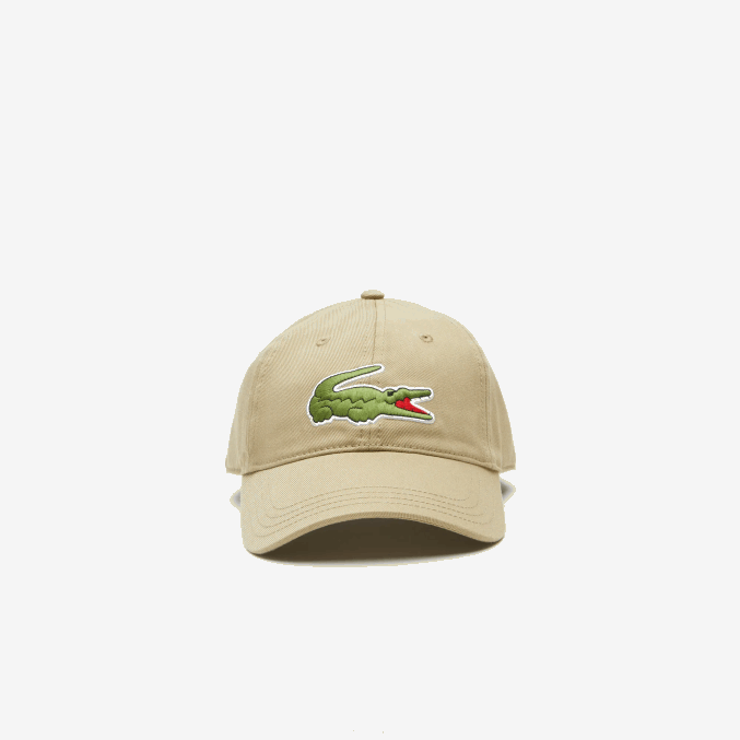 beige cb8 VVL0A2138 hombres Lacoste gorra de sarga de algodón orgánico ajustable