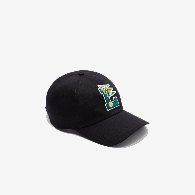 fondo azul marino VVL0A2301 hombres Lacoste banderines l gorro algodón orgánico