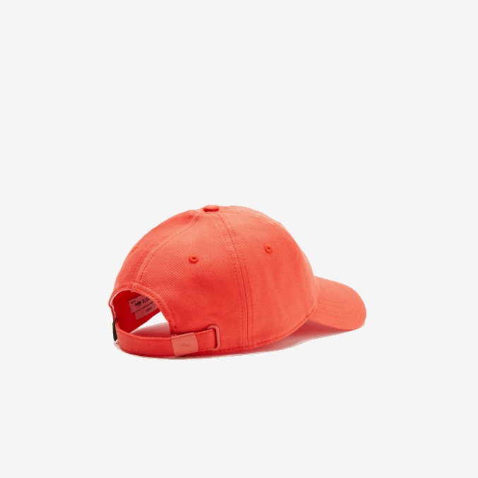 naranja 02k VVL0A2187 hombres Lacoste gorra de sarga de algodón orgánico ajustable