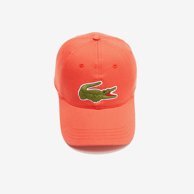 naranja 02k VVL0A2187 hombres Lacoste gorra de sarga de algodón orgánico ajustable
