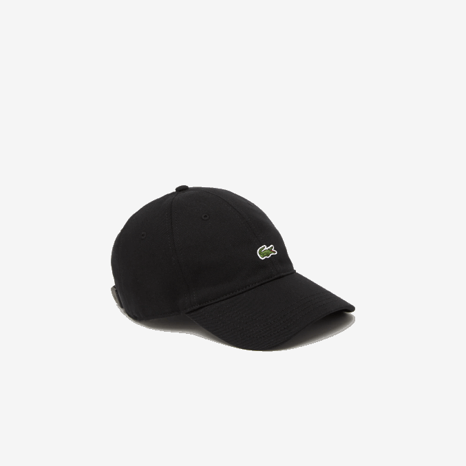 negro 031 VVL0A2151 hombres Lacoste gorra de sarga de algodón orgánico