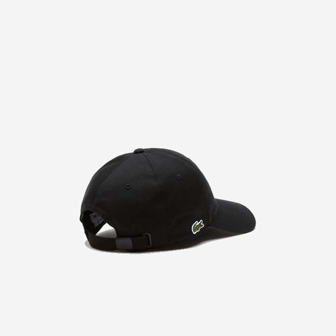 negro 031 VVL0A2181 hombres Lacoste gorra de sarga de algodón orgánico