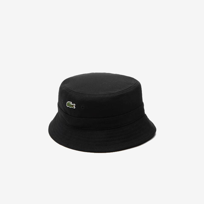negro 031 VVL0A2246 hombres Lacoste sombrero de pescador de algodón orgánico