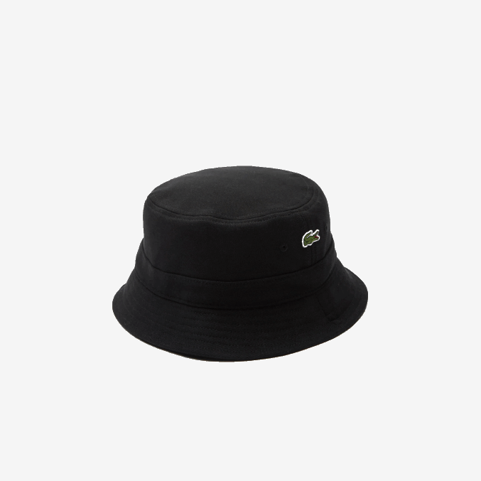 negro 031 VVL0A2246 hombres Lacoste sombrero de pescador de algodón orgánico